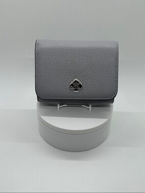 kate spade♠️Gray Pebbled Leather Compact Wallet